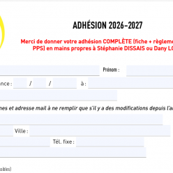 Adhésion 2026/2027